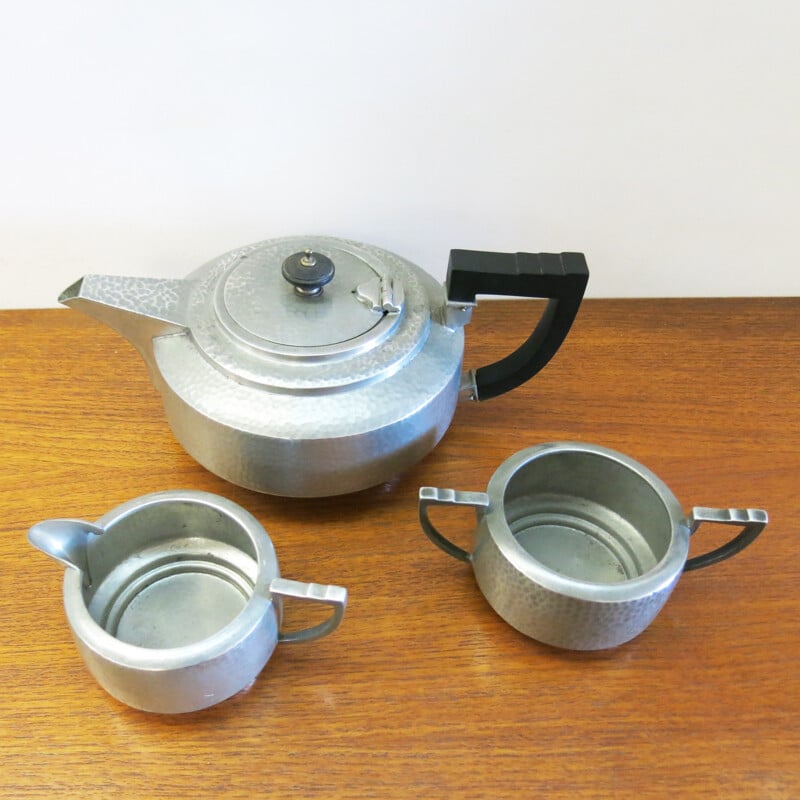Vintage English tea set in metal and bakelite - 1940s