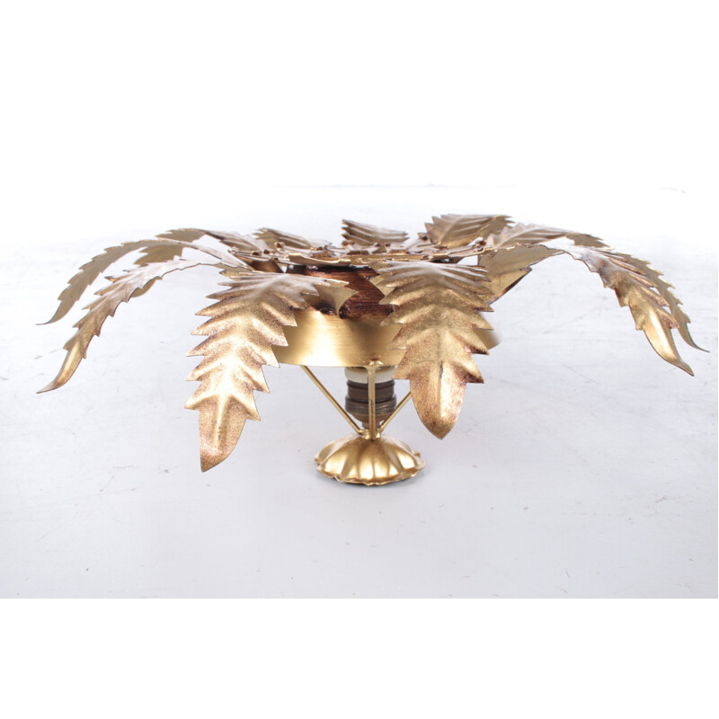 Vintage gilded florentine ceiling lamp by Banci Firenze, Italy 1960s