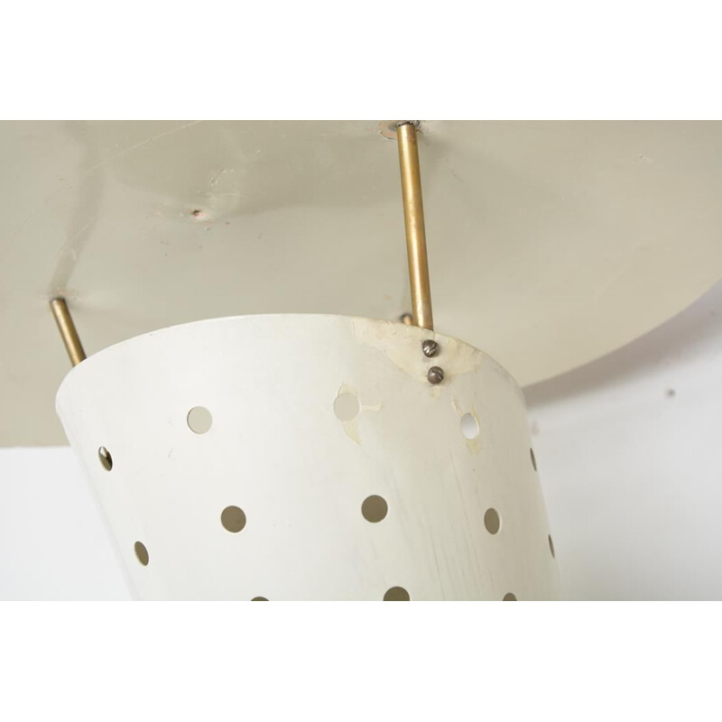 Vintage "Jacques Biny" wall lamp in metal and brass, 1950