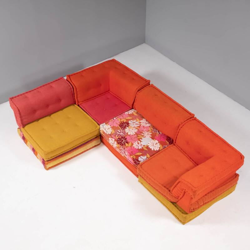 Conjunto de 12 sofás seccionales vintage Mah Jong de Hans Hopfer para Roche Bobois, 1970