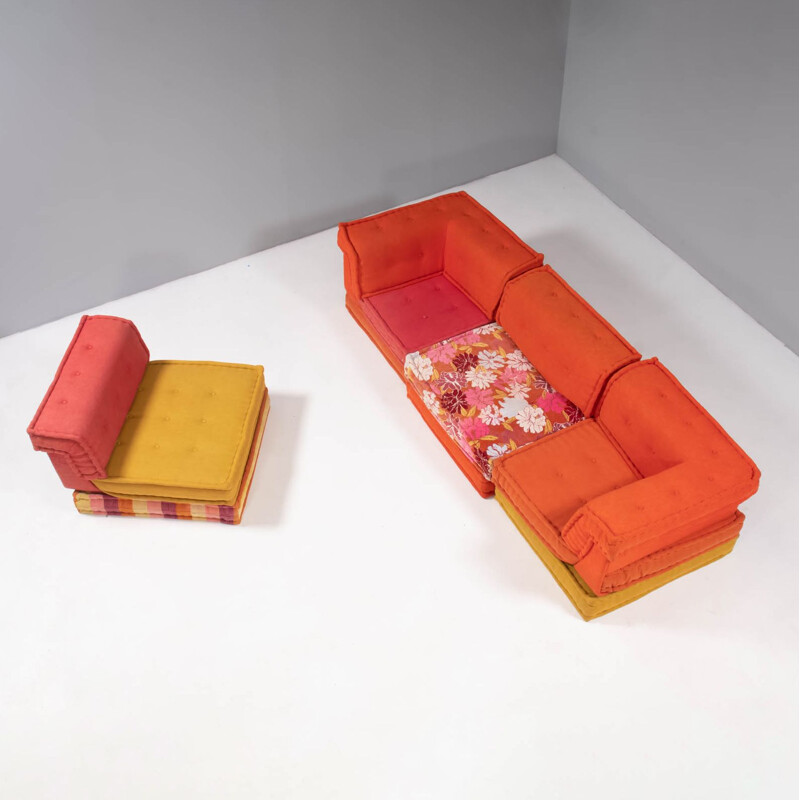 Set di 12 divani componibili Mah Jong vintage di Hans Hopfer per Roche Bobois, 1970