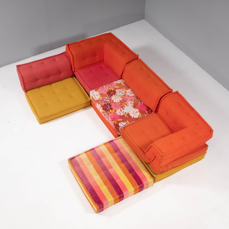 Conjunto de 12 sofás seccionales vintage Mah Jong de Hans Hopfer para Roche Bobois, 1970