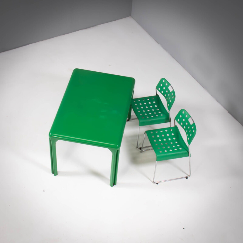 Vintage green Stadio 120 table by Vico Magistretti for Artemide, 1970s