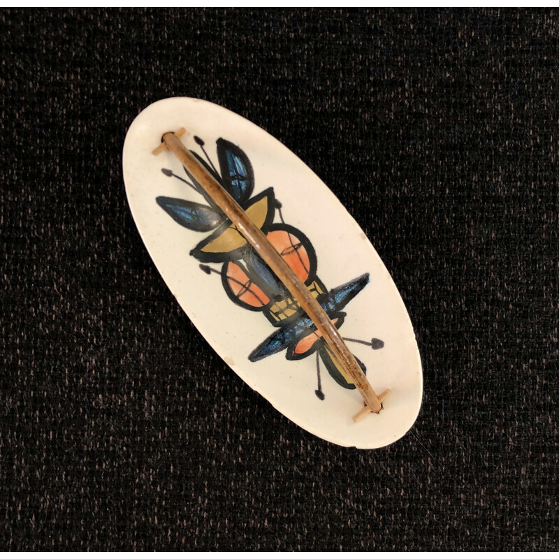 Vassoio da tasca in ceramica vintage di Roger Capron, Francia 1950