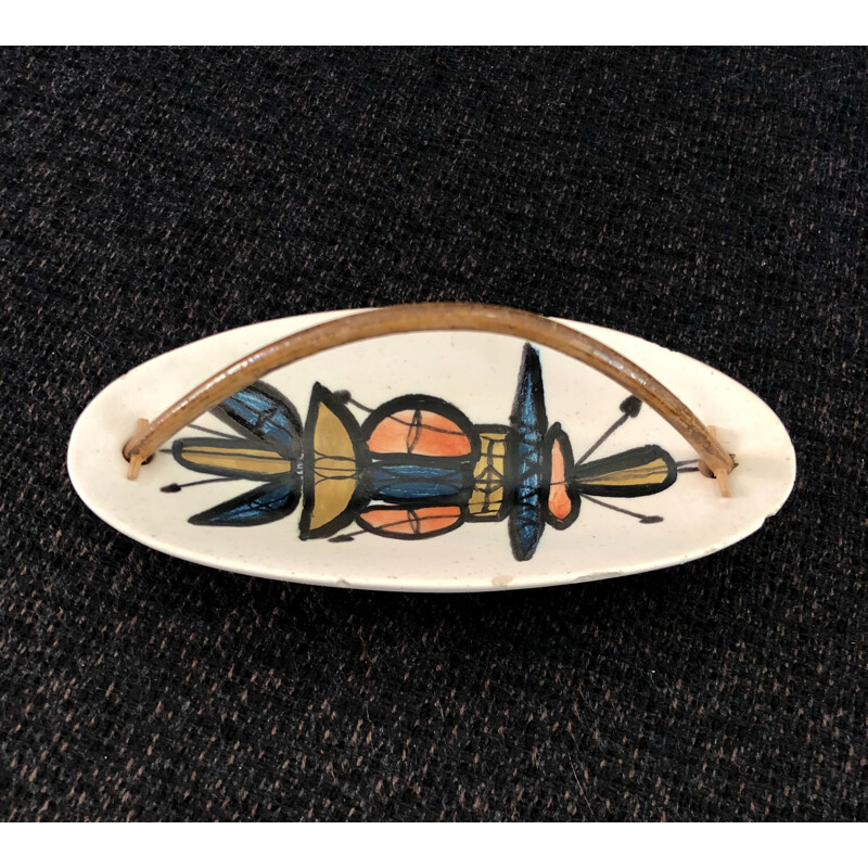 Bandeja de cerámica vintage de Roger Capron, Francia 1950