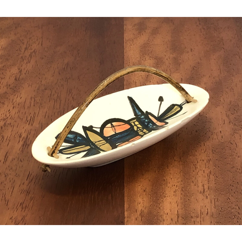 Vassoio da tasca in ceramica vintage di Roger Capron, Francia 1950