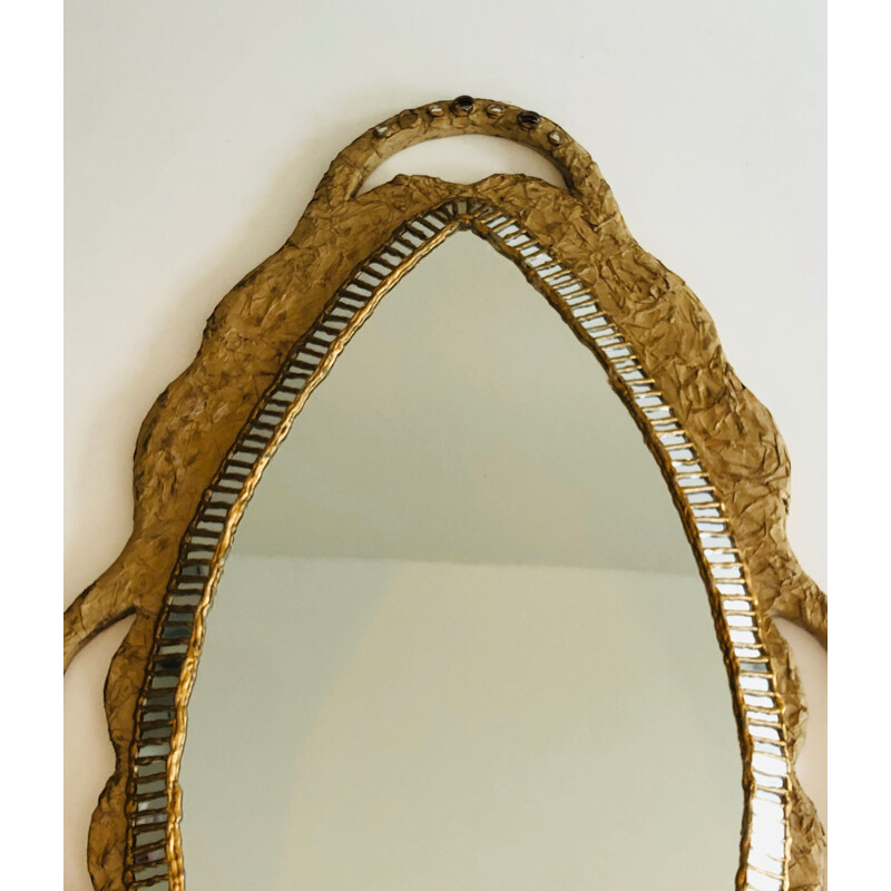 Specchio vintage in carta Maché, 1970