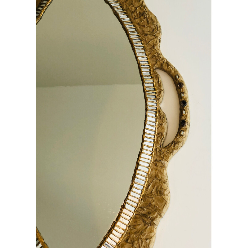 Vintage mirror in Maché paper, 1970