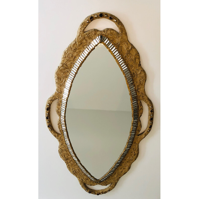 Vintage mirror in Maché paper, 1970