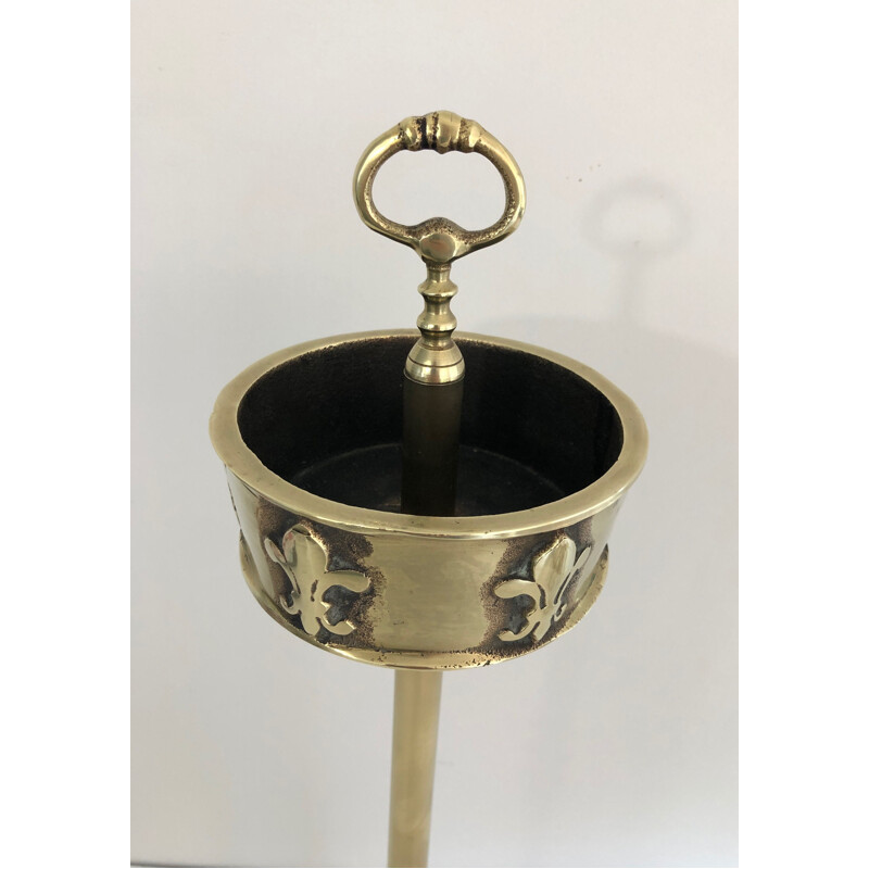 Vintage ashtray in bronze and brass with Lilies decoration, 1940