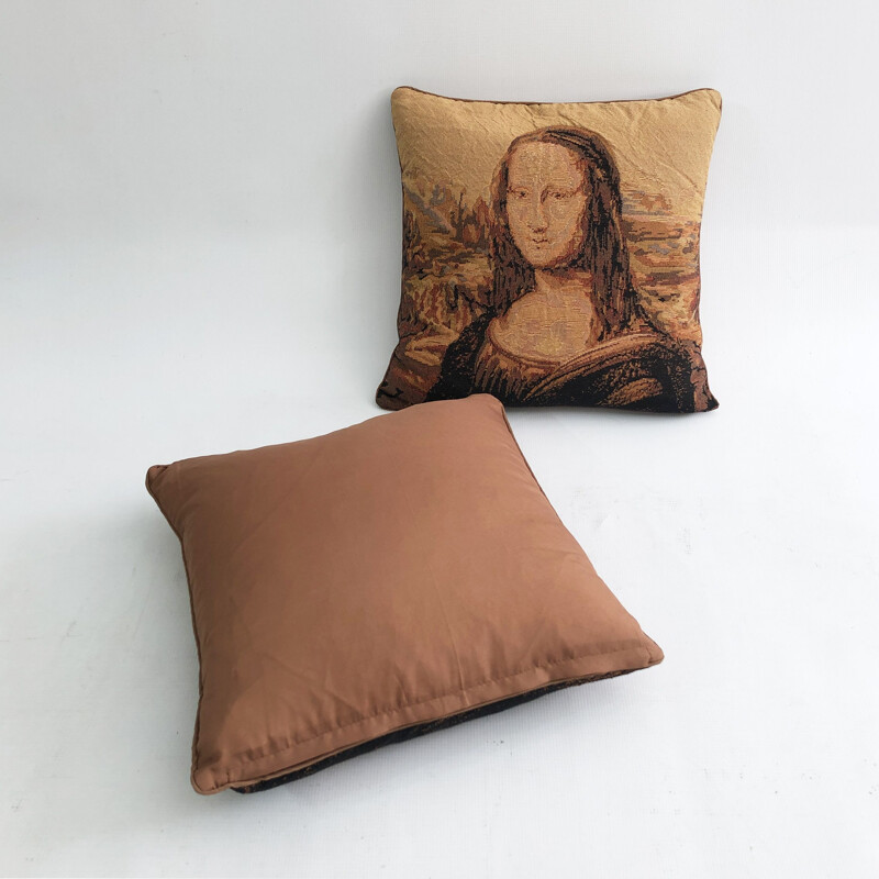 Vintage Mona Lisa cushions, 1970s