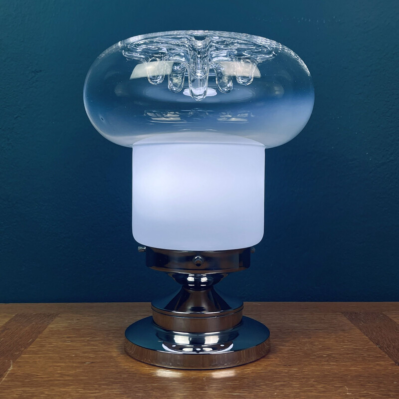 Lampe de table vintage en verre de Murano par Toni Zuccheri pour Mazzega, Italie 1970