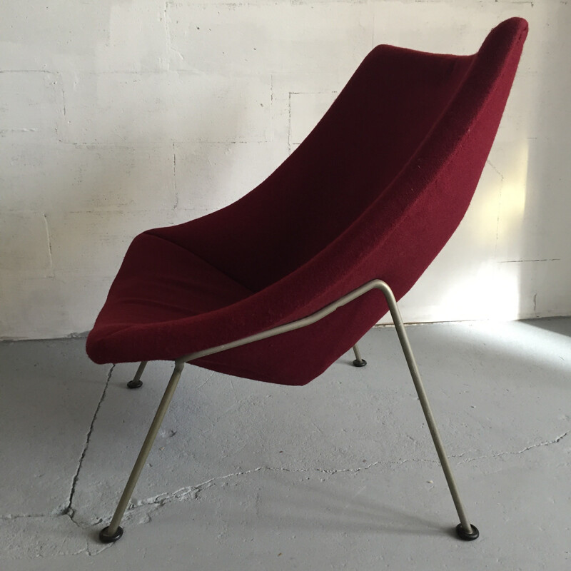 Fauteuil "Oyster" Artifort en acier et tissu violet foncé, Pierre PAULIN - 1960