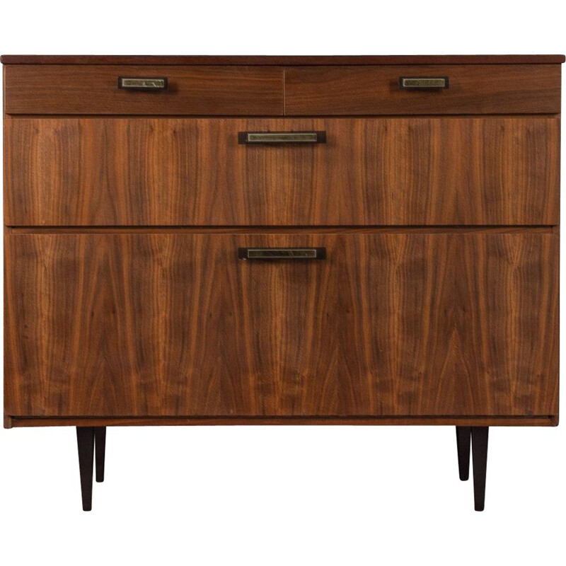Vintage walnut chest of drawers, Germany 1950s