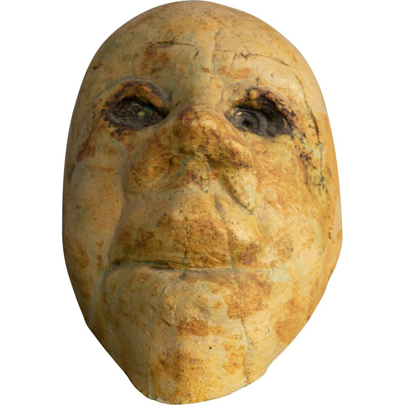 Vintage-Skulptur eines menschlichen Kopfes aus Keramik von Sjer Jacobs