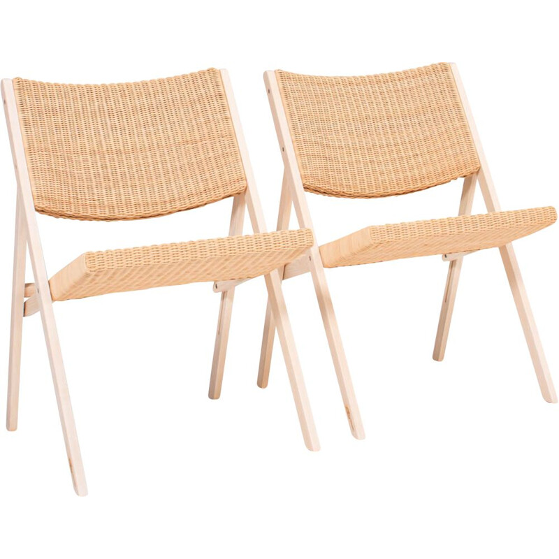 Pair of vintage folding chairs by Gio Ponti for Molteni&C, 1970