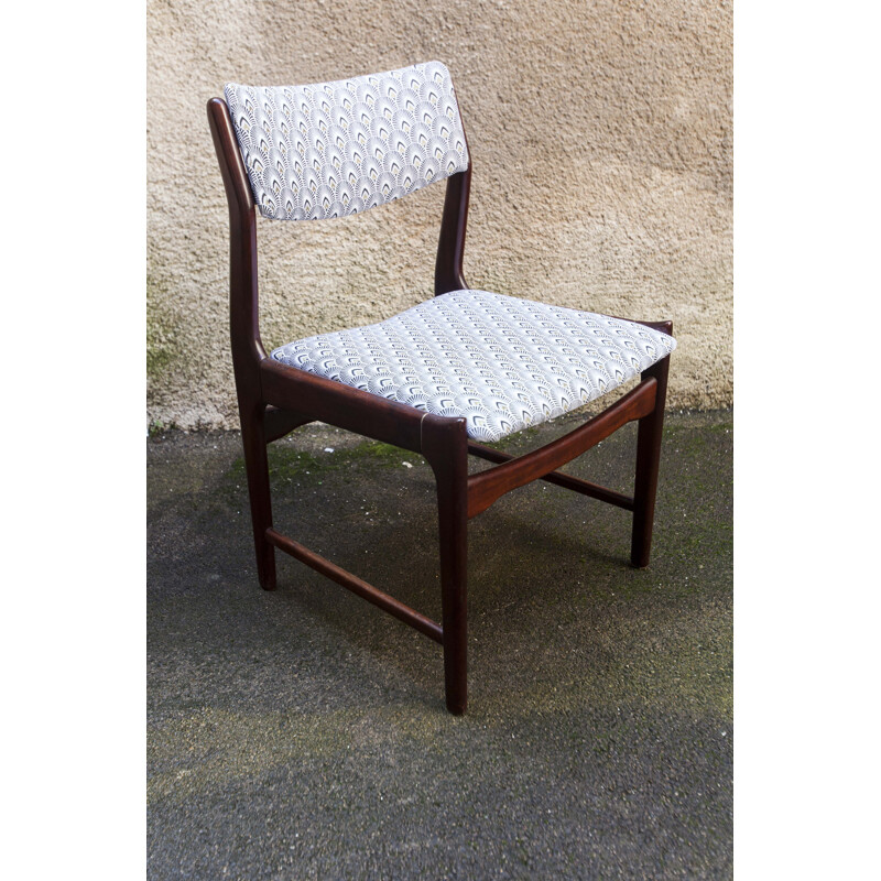 Set of 4 Scandinavian vintage rosewood chairs, 1960