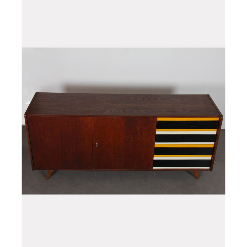 Vintage yellow and black sideboard by Jiroutek for Interier Praha, 1960