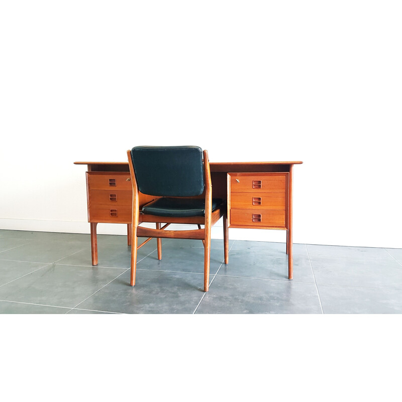 Scandinavisch vintage teak bureau van Arne Vodder voor Sibast, Denemarken 1960