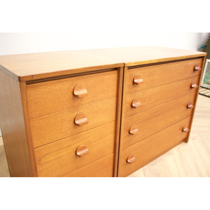 Pair of mid-century teak chest of drawers by John & Sylvia Reid for Stag, 1960s