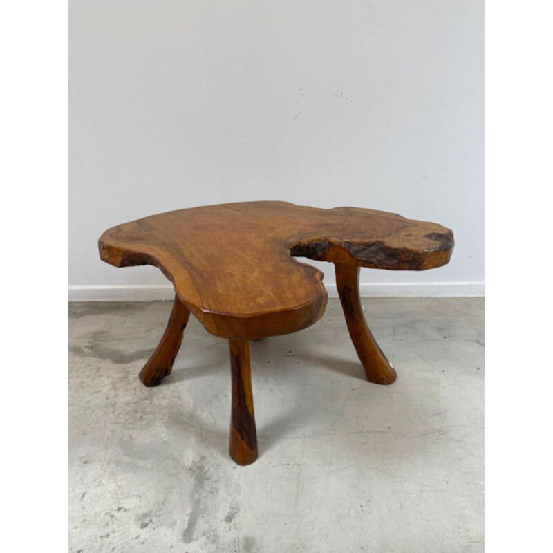 Small vintage coffee table with organic shape 1970