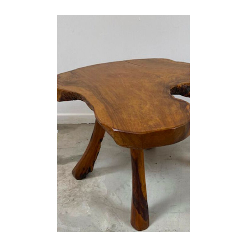 Small vintage coffee table with organic shape 1970