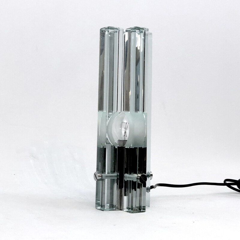 Lámpara de mesa de cristal vintage de Gallotti e Radice, 1970