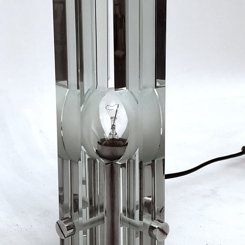 Lampe de table vintage en verre par Gallotti e Radice, 1970