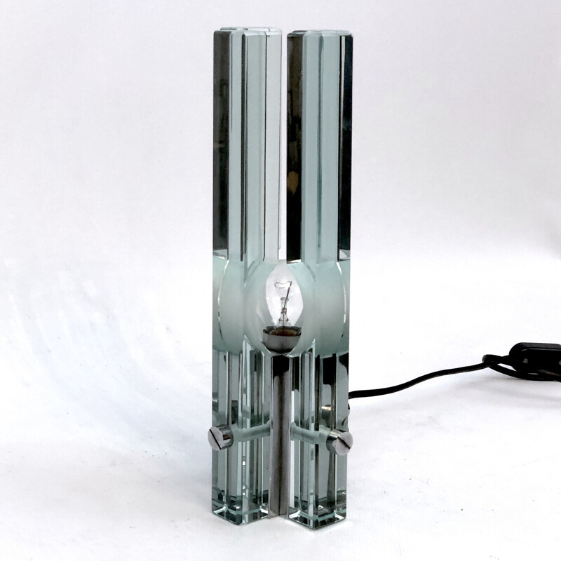 Vintage glass table lamp by Gallotti e Radice, 1970s