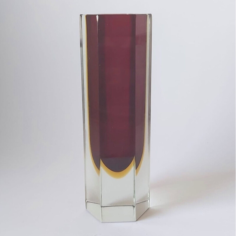 Large Sommerso Murano Glass Vase by Flavio Poli for Alessandro Mandruzzato, 1960s