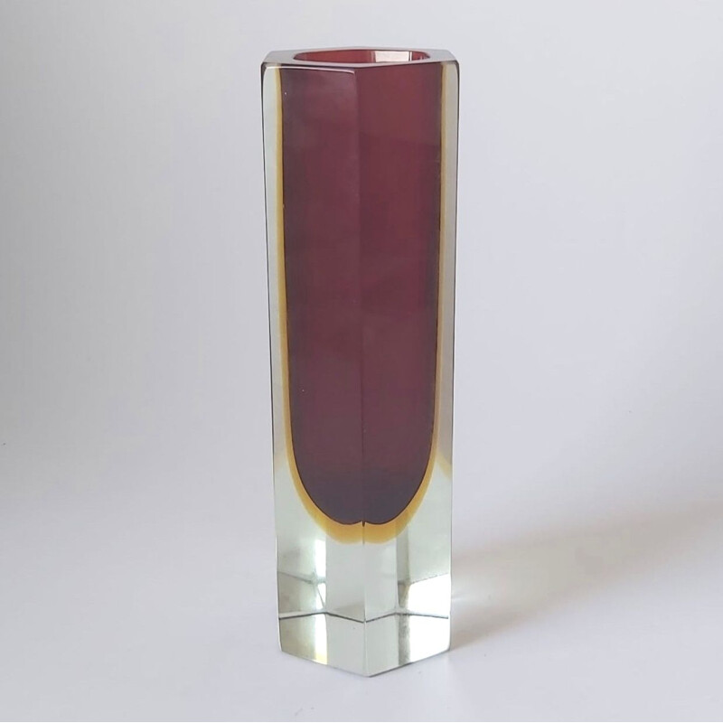Large Sommerso Murano Glass Vase by Flavio Poli for Alessandro Mandruzzato, 1960s