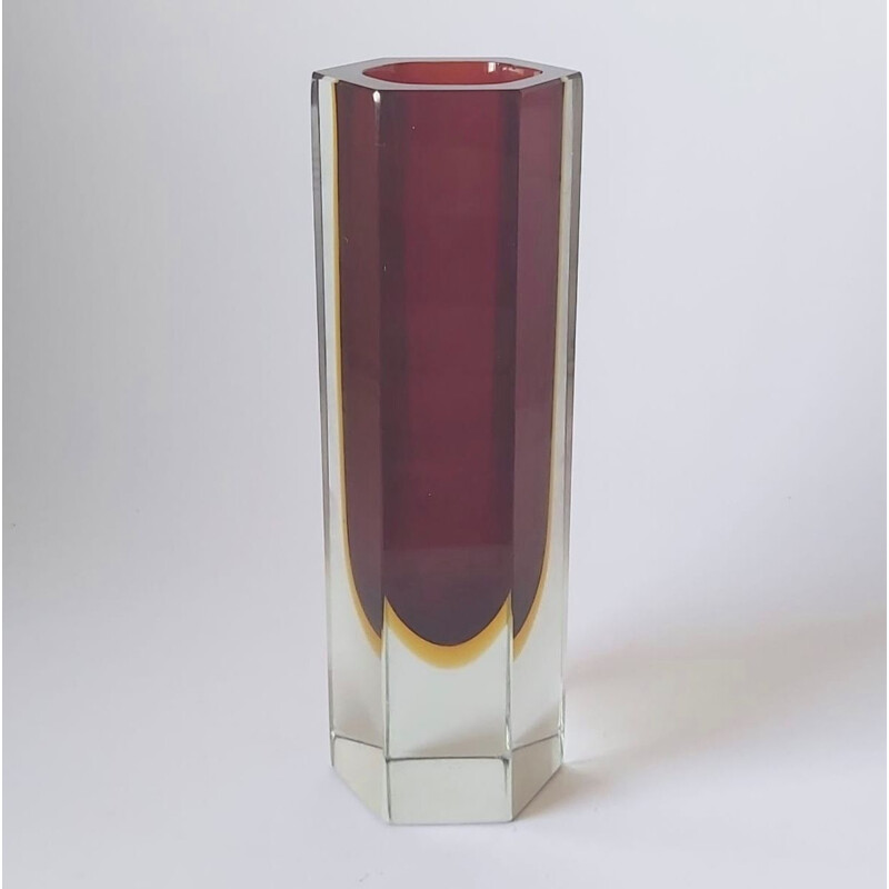 Large Sommerso Murano Glass Vase by Flavio Poli for Alessandro Mandruzzato, 1960s