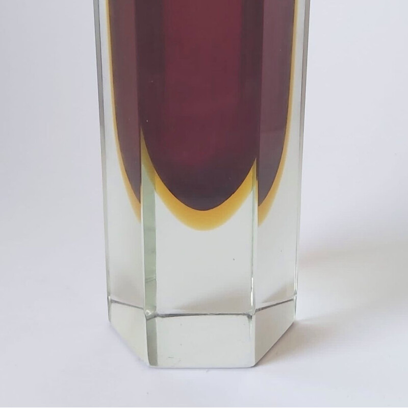 Large Sommerso Murano Glass Vase by Flavio Poli for Alessandro Mandruzzato, 1960s