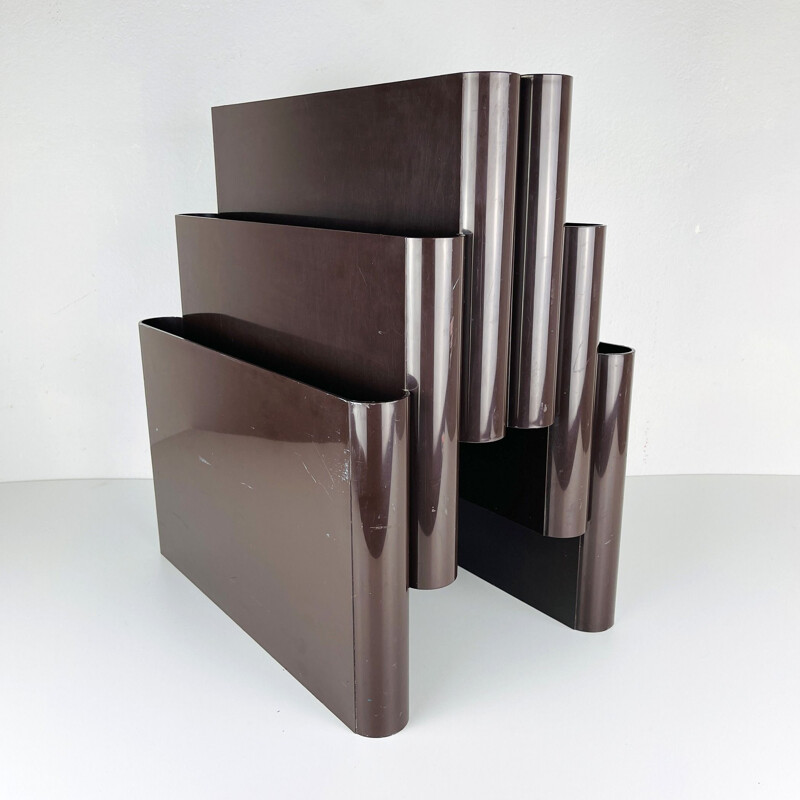 Vintage magazine rack with 6 compartments by Giotto Stoppino for Kartell, Italy 1970