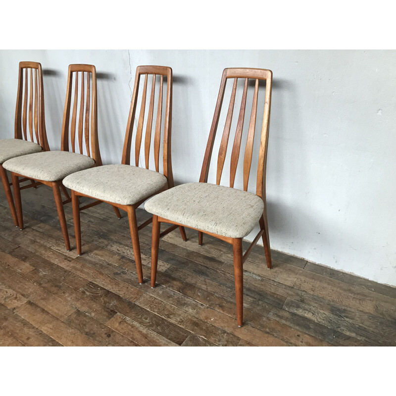Set of 4 vintage chairs by Eva de Niels Kofoed for Koefoeds Mobelfabrik, 1960