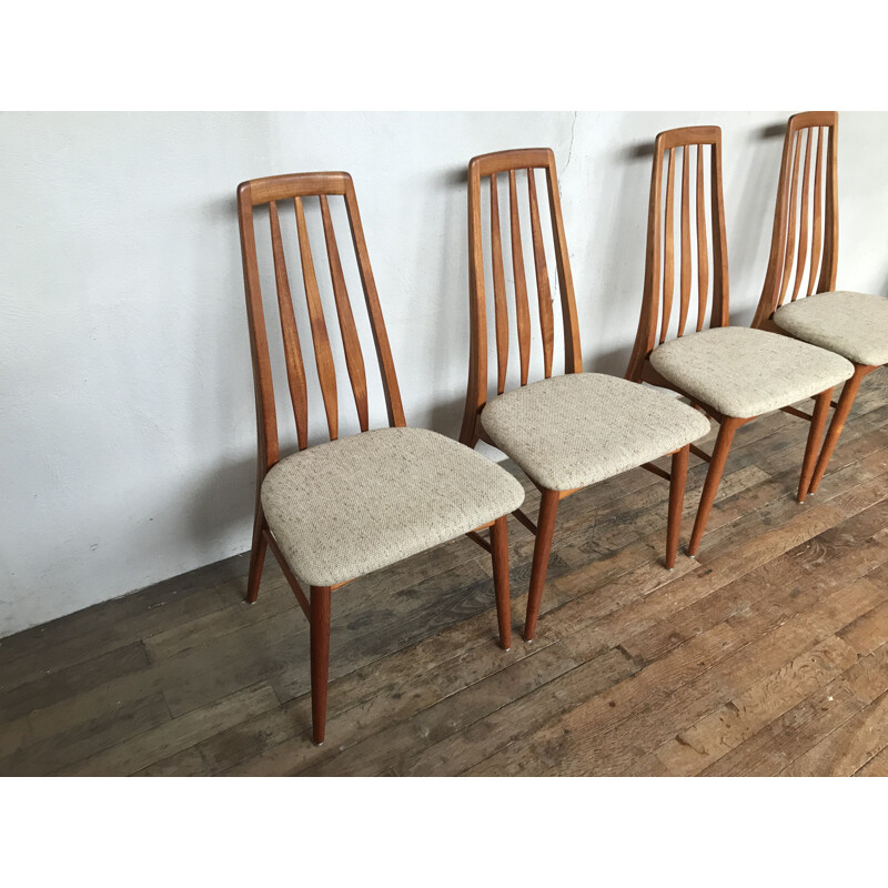 Set of 4 vintage chairs by Eva de Niels Kofoed for Koefoeds Mobelfabrik, 1960