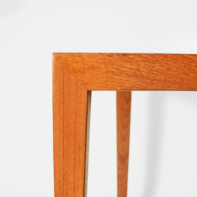 Vintage teak veneered coffee table by Severin Hansen for Haslev Mobelsnedker, Denmark 1970