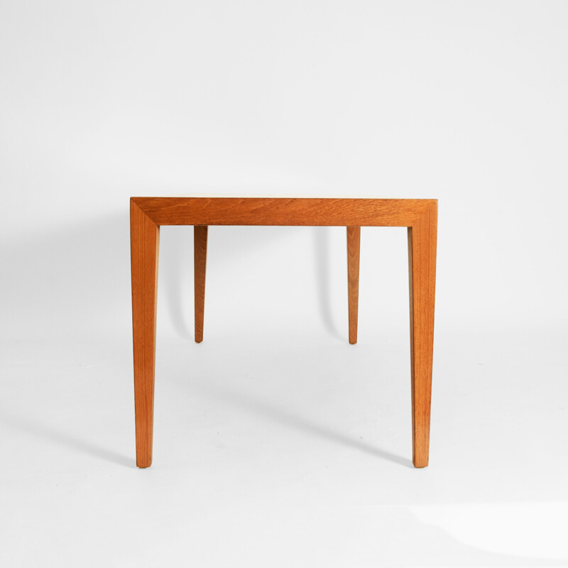 Vintage teak veneered coffee table by Severin Hansen for Haslev Mobelsnedker, Denmark 1970