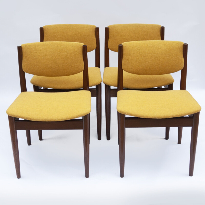 Ensemble de 4 chaises danoises vintage par Finn Juhl pour France & Søn, 1960