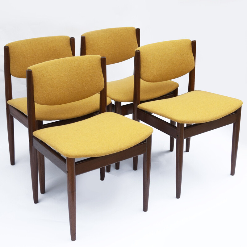 Set di 5 sedie e una poltrona vintage di Finn Juhl e Sigvard Bernadotte per France et fils, Francia 1960