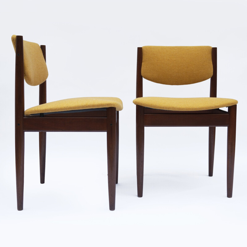 Set van 5 stoelen en een vintage fauteuil van Finn Juhl en Sigvard Bernadotte voor France et fils, Frankrijk 1960