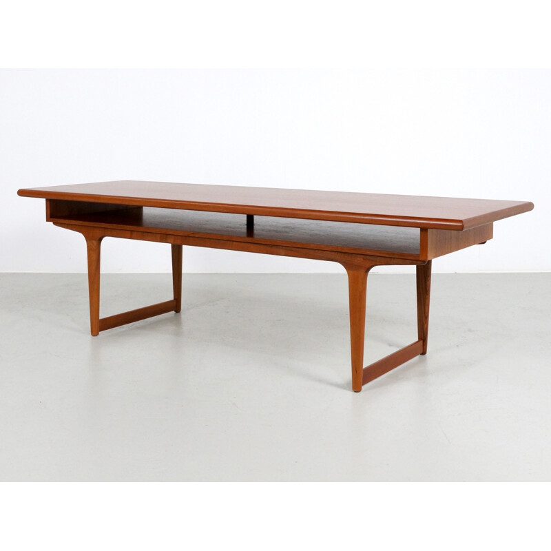 Mesa de café escandinava de teca, 1960