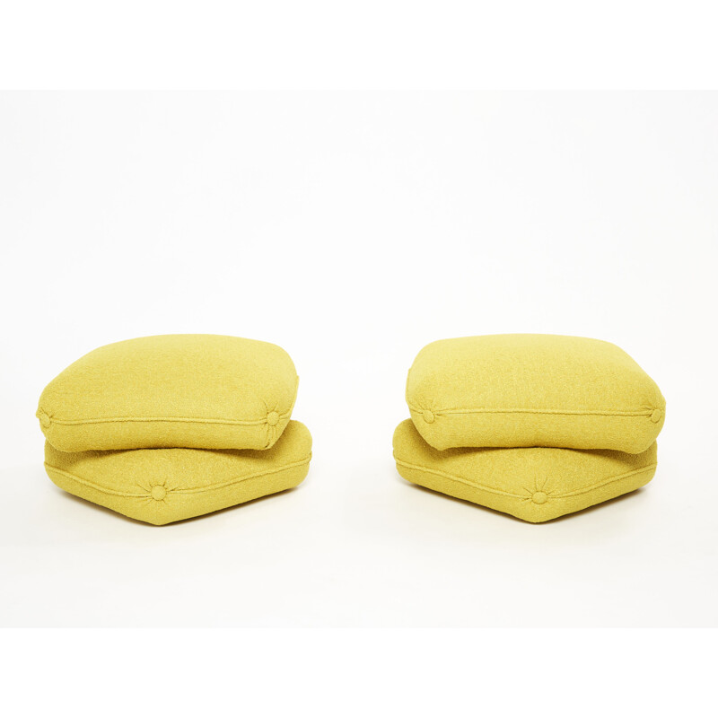 Pair of vintage poufs by Jacques Charpentier, 1970