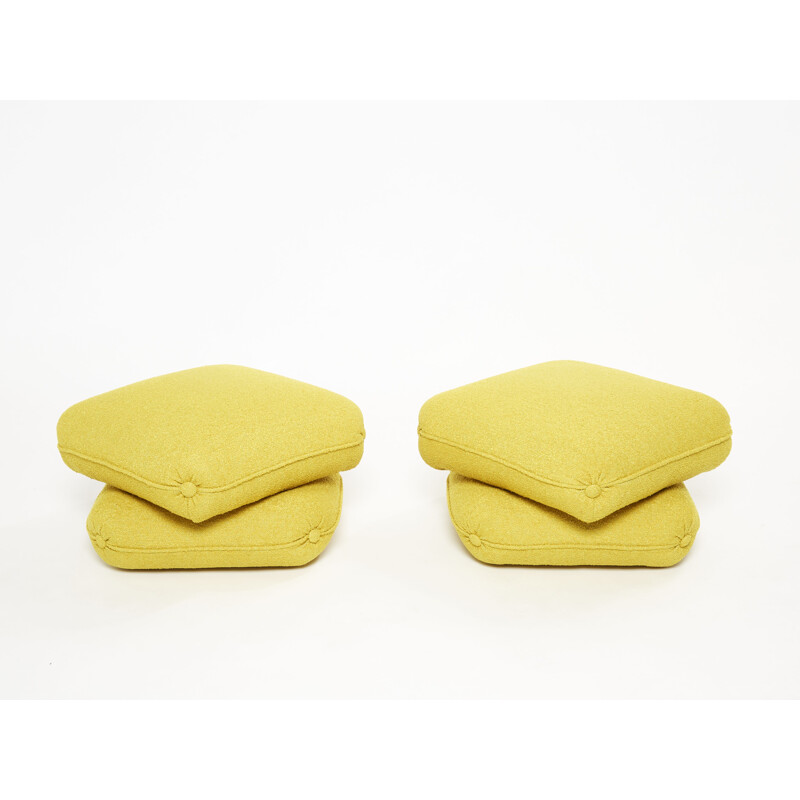 Pair of vintage poufs by Jacques Charpentier, 1970