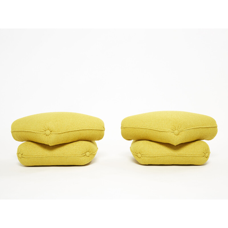 Pair of vintage poufs by Jacques Charpentier, 1970