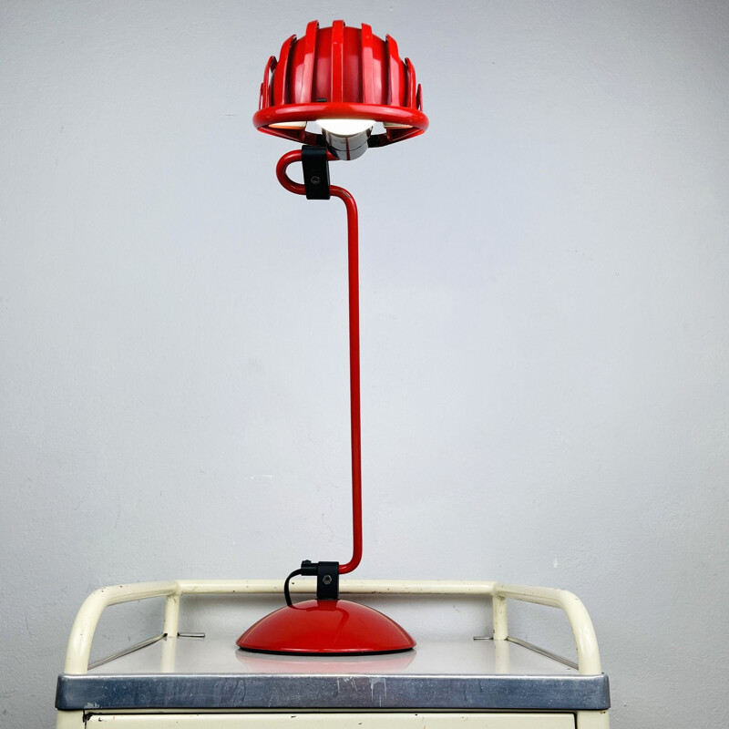 Mid-century red desk lamp Igloo by Tommaso Cimini for Lumina, Italy 1980s