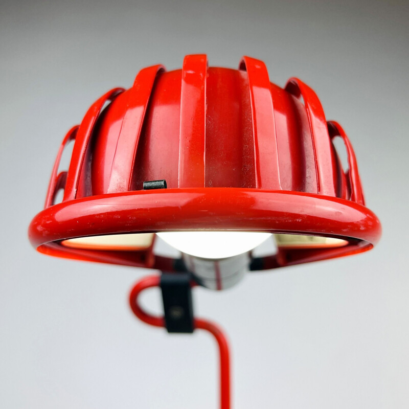 Vintage rode Igloo bureaulamp van Tommaso Cimini voor Lumina, Italië 1980