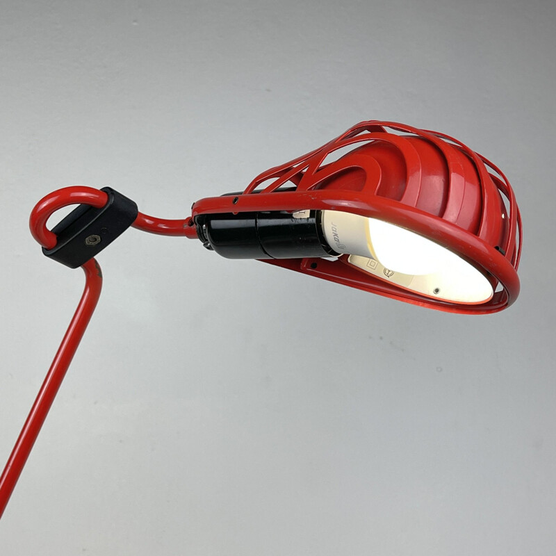 Vintage rode Igloo bureaulamp van Tommaso Cimini voor Lumina, Italië 1980