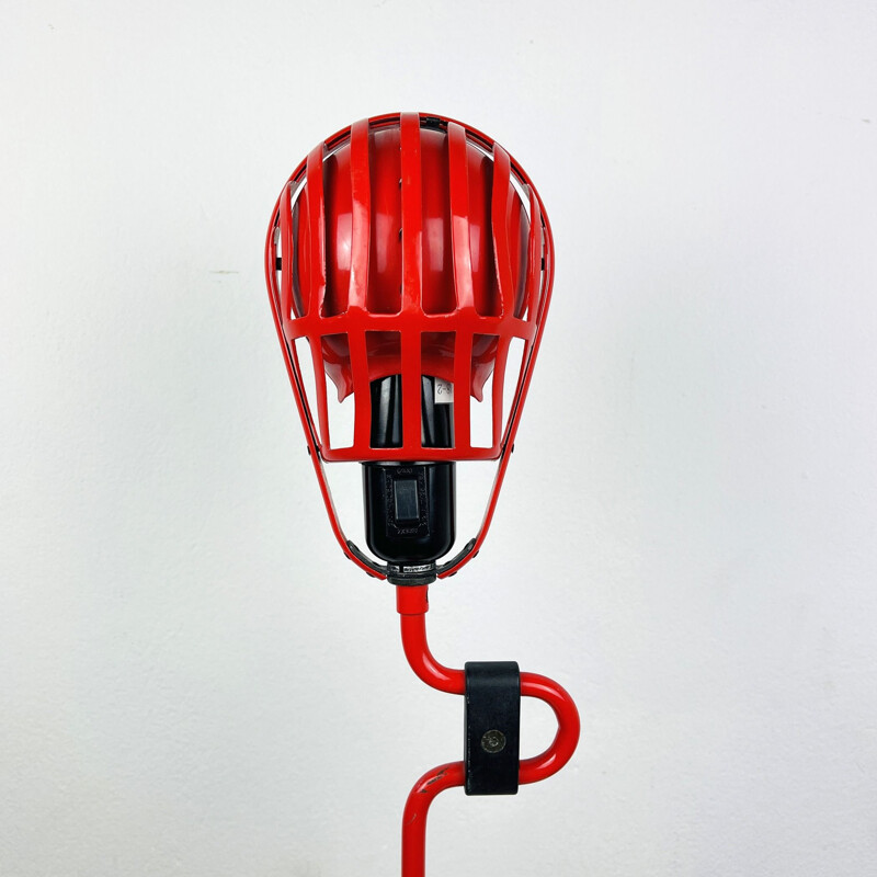 Mid-century red desk lamp Igloo by Tommaso Cimini for Lumina, Italy 1980s