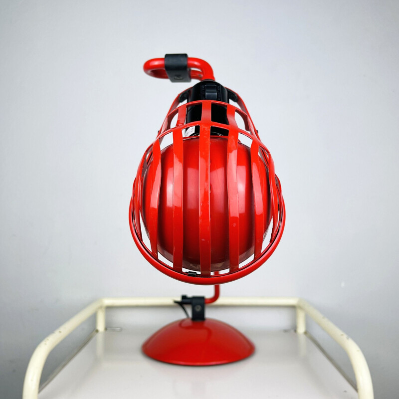 Lámpara de escritorio Igloo roja vintage de Tommaso Cimini para Lumina, Italia 1980